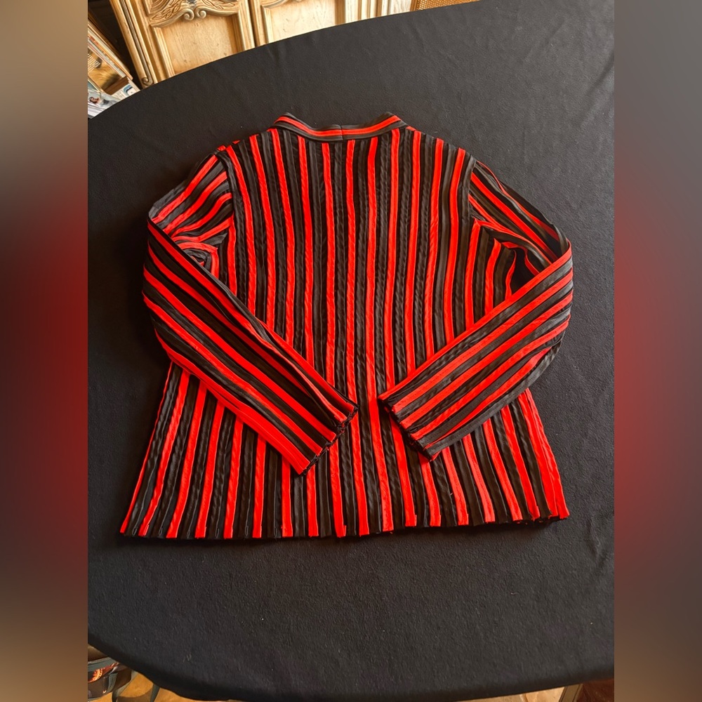 Striped Red and Black Women's Jacket